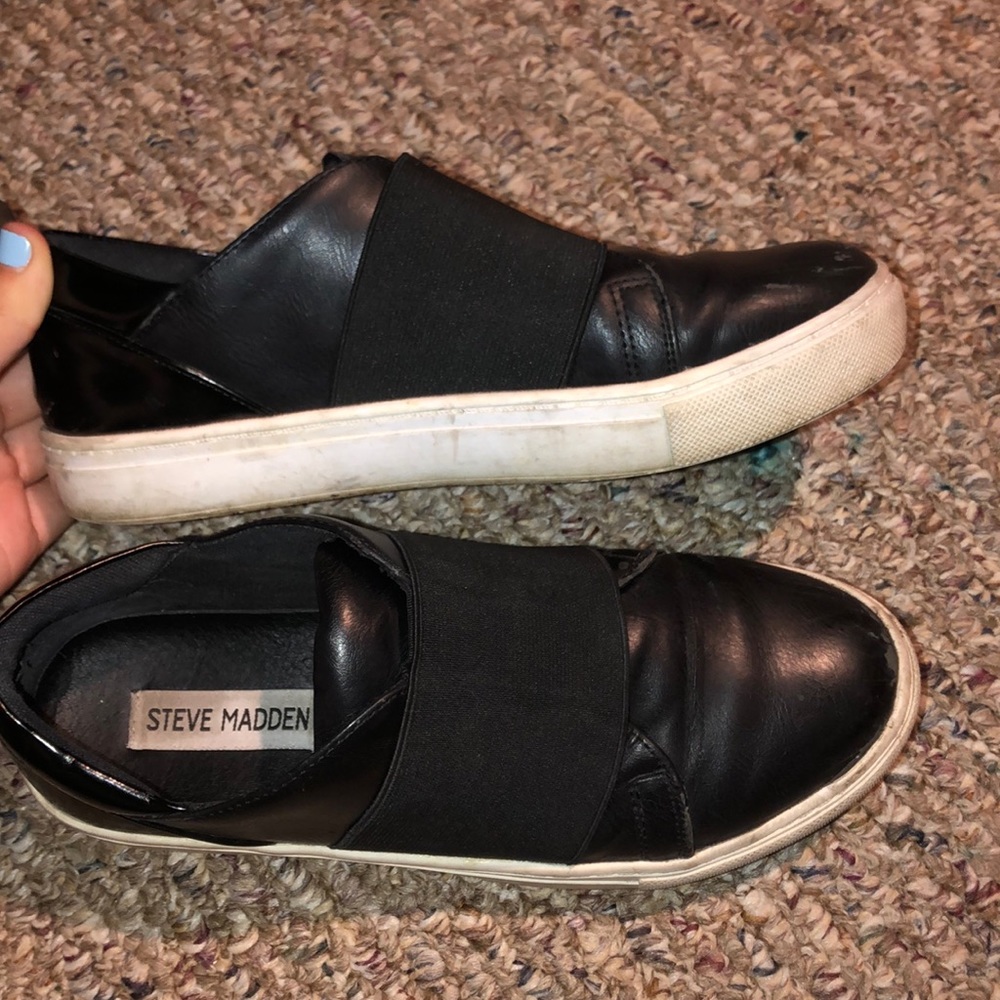Black Steve Madden Slip-Ons